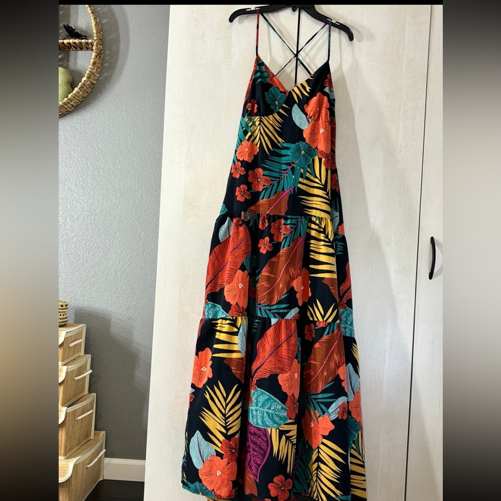Tropical Floral Maxi Dress